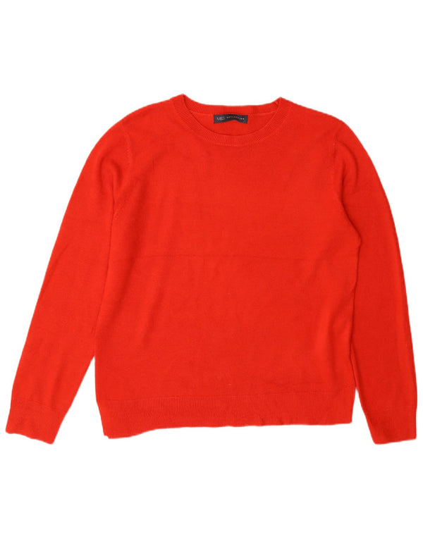Marks & Spencer Womens Crew Neck Jumper Sweater UK 14 Large Red Acrylic
