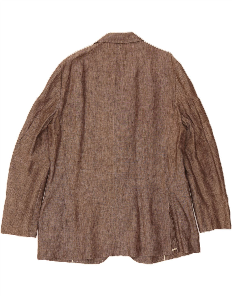 PAL ZILERI Mens 3 Button Blazer Jacket UK 40 Large Brown Flecked Linen Vintage Pal Zileri and Second-Hand Pal Zileri from Messina Hembry 
