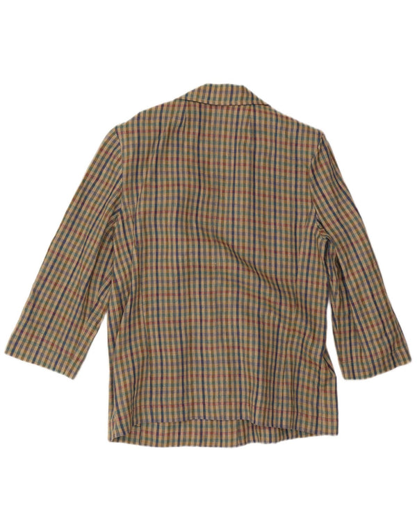 Vintage Womens 2 Button Blazer Jacket UK 18 XL Multicoloured Gingham
