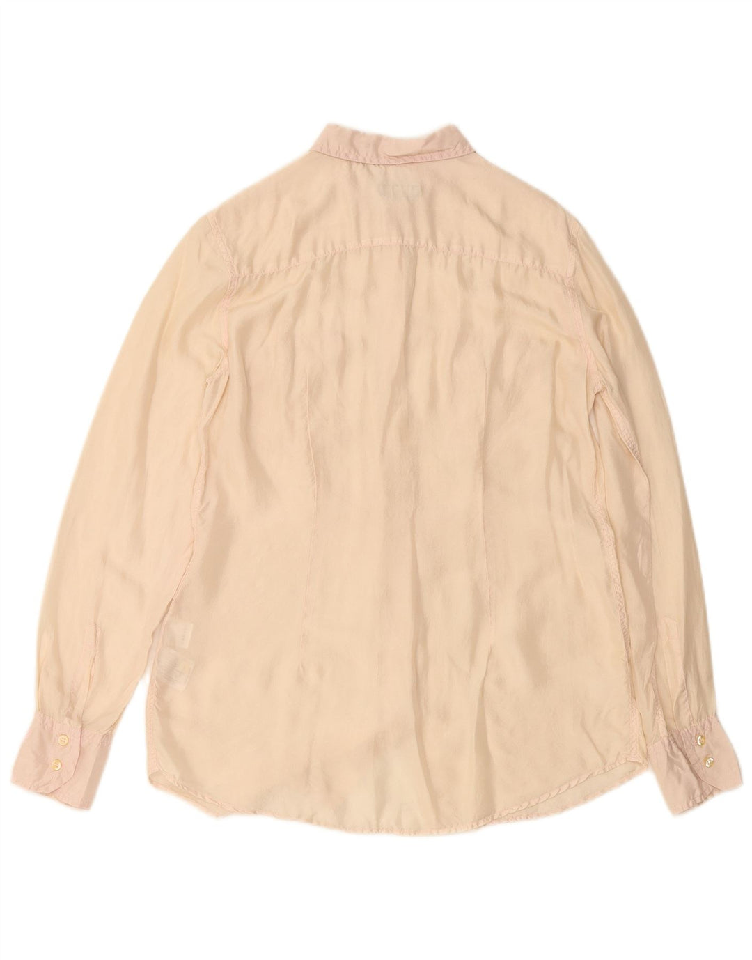 FRED PERRY Womens Shirt Blouse UK 14 Large Beige Silk