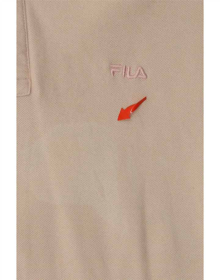 FILA Mens Polo Shirt Medium Beige Cotton
