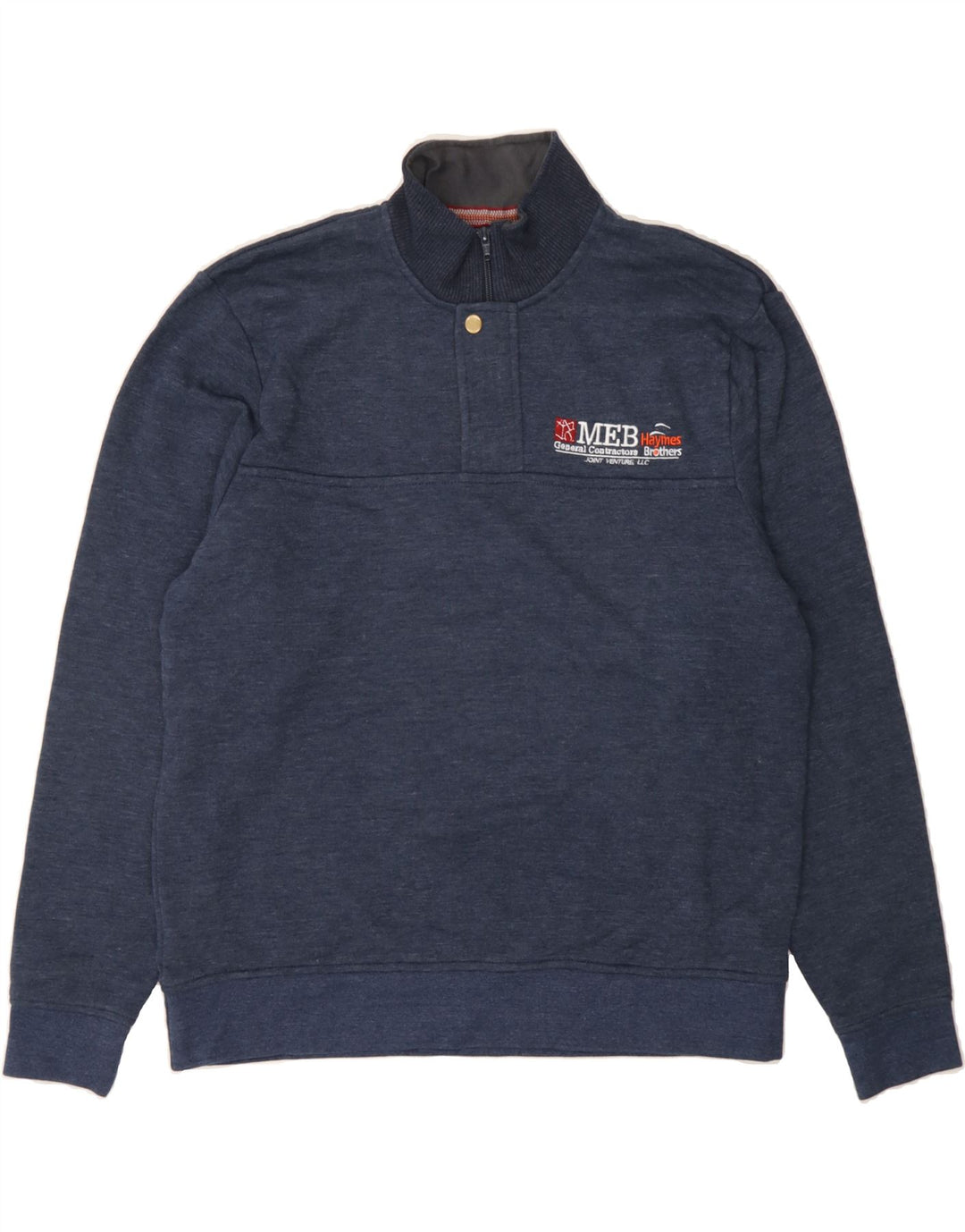 ORVIS Mens Graphic Zip Neck Sweatshirt Jumper Large Blue Cotton Vintage Orvis and Second-Hand Orvis from Messina Hembry 