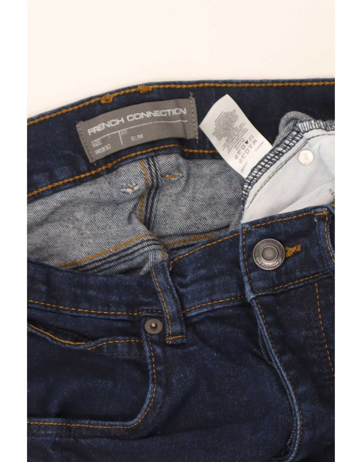 French Connection Mens Slim Jeans W32 L24 Navy Blue Cotton