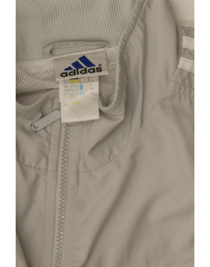 Adidas Mens Tracksuit Top Jacket UK 42/44 Large Grey Polyester
