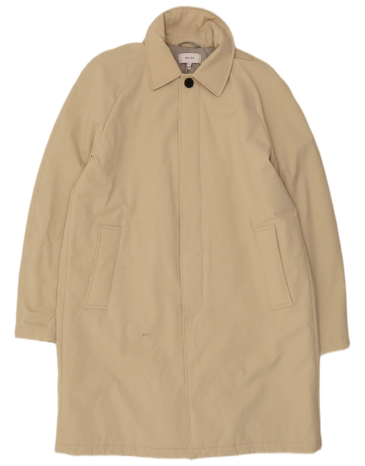 Reiss Mens Overcoat UK 42 XL Beige Polyamide