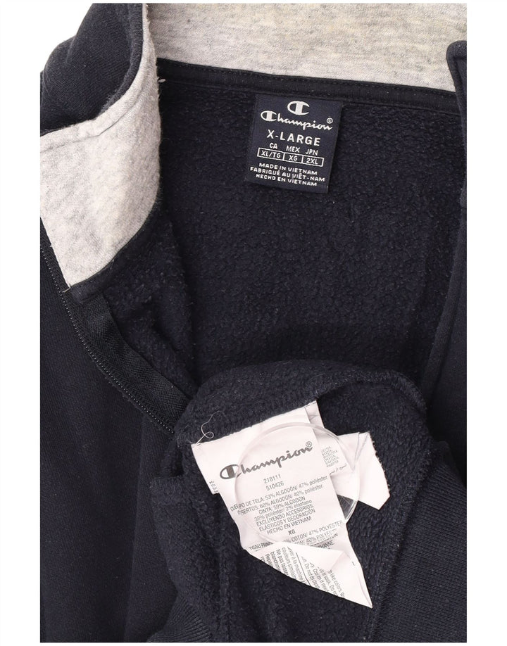 Champion Mens Tracksuit Top Jacket XL Navy Blue Cotton