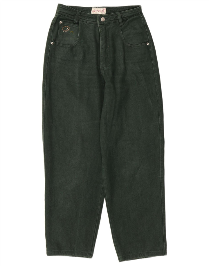 PETRESSA Womens High Waist Tapered Jeans EU 36 Small W26 L26 Green Cotton