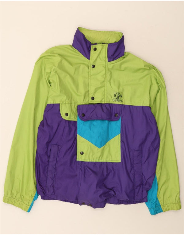 Brugi Mens Pullover Rain Jacket UK 40 Large Purple Colourblock Polyamide