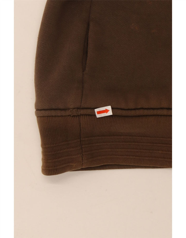 ANIMAL Mens Graphic Zip Hoodie Sweater Large Brown Cotton