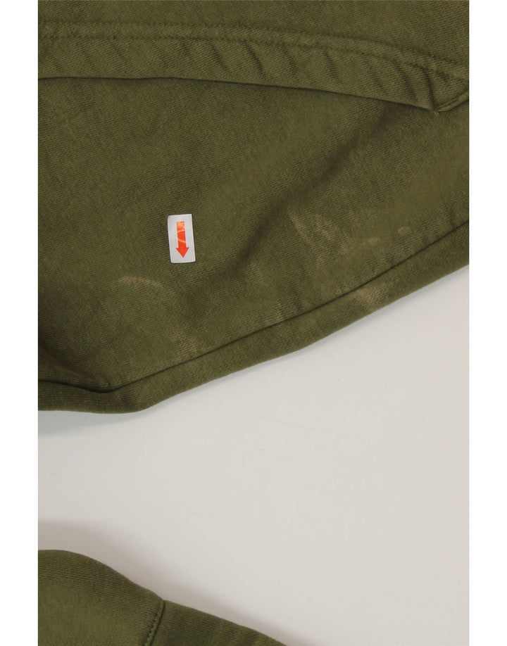 ADIDAS Mens Graphic Hoodie Jumper XS Khaki Colourblock Cotton