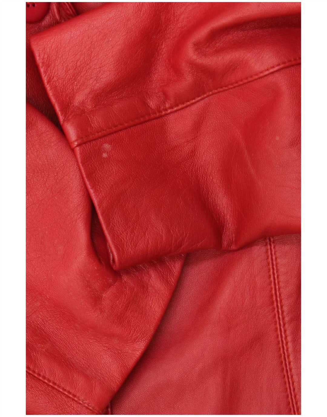 Vintage Womens 3 Button Leather Blazer Jacket IT 46 Large Red Leather