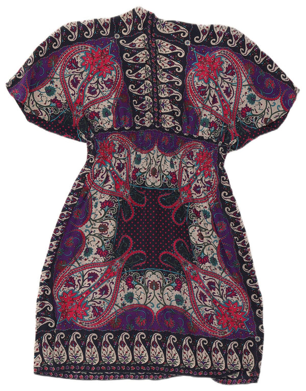 Warehouse Womens Kaftan Dress UK 12 Medium Multicoloured Paisley Silk