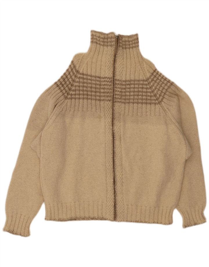 Vintage Mens Cardigan Sweater Large Beige