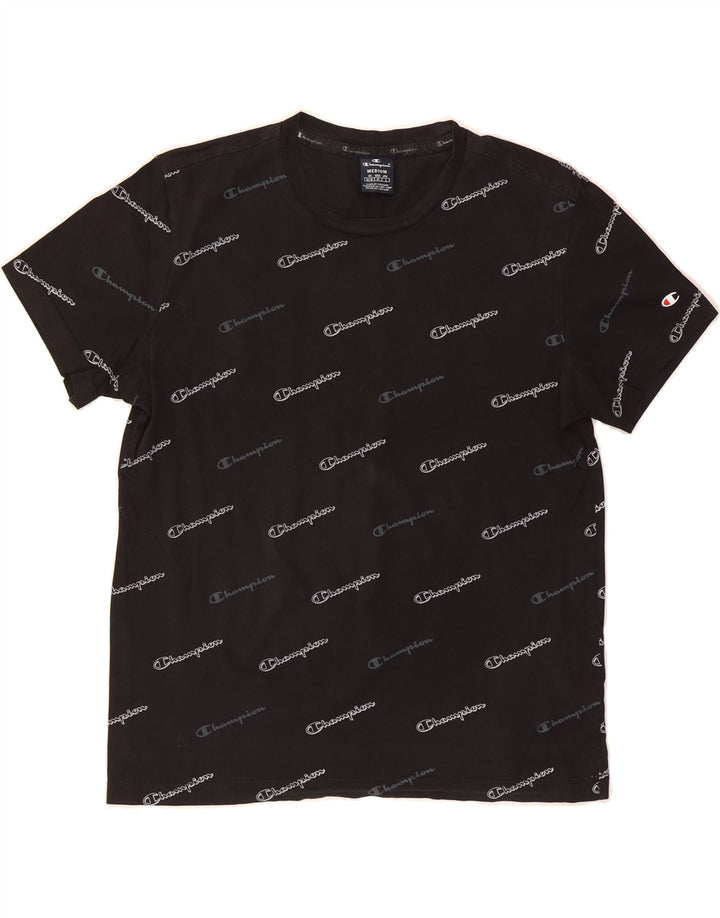 CHAMPION Mens Graphic T-Shirt Top Medium Black Cotton Vintage Champion and Second-Hand Champion from Messina Hembry 