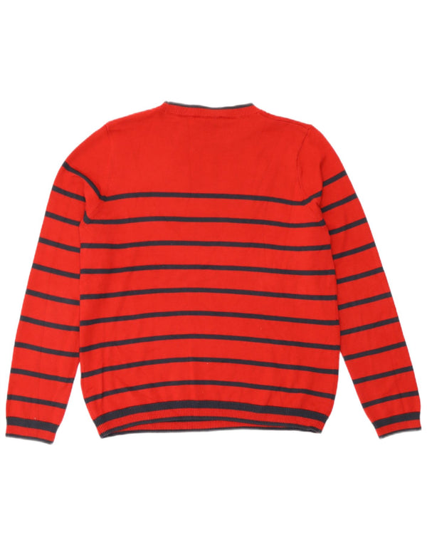 Marks & Spencer Womens Crew Neck Jumper Sweater UK 14 Large Red Striped