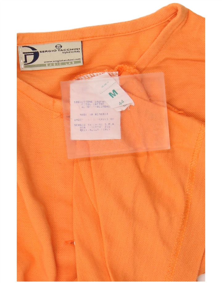 SERGIO TACCHINI Womens Short Sleeve Shirt Blouse UK 14 Medium Orange