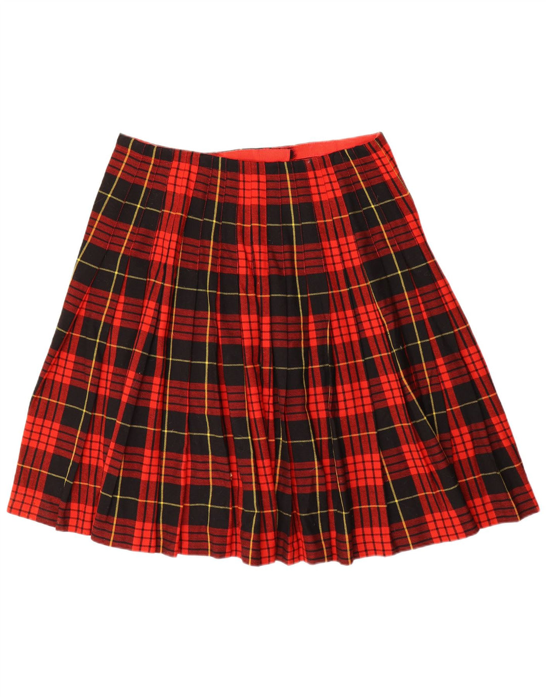 Vintage Womens Wrap Skirt W36 XL Red Plaid Wool