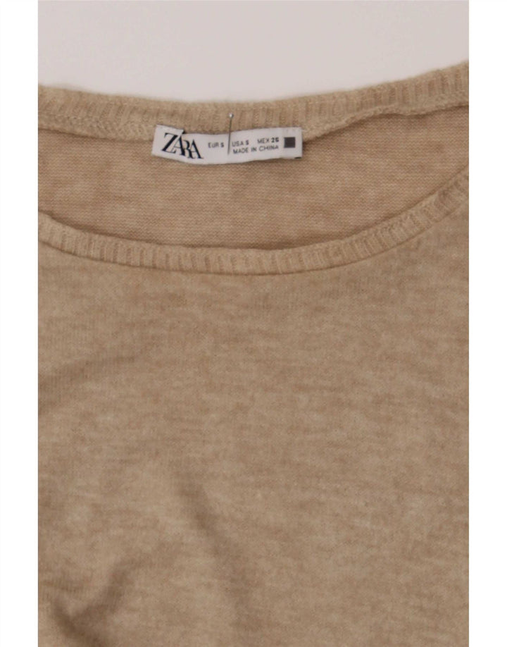 Zara Womens Vest Top UK 10 Small Beige Flecked