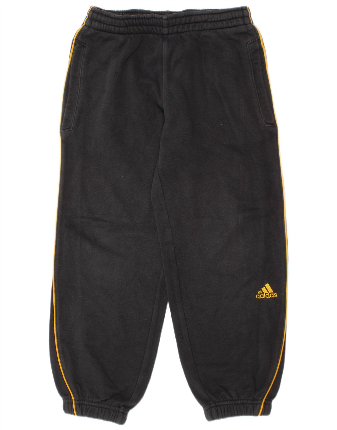 ADIDAS Boys Tracksuit Trousers Joggers 7-8 Years Grey Cotton
