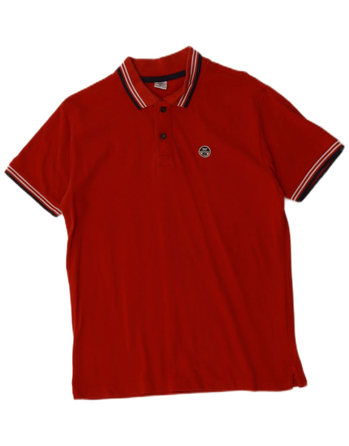 NORTH SAILS Mens Polo Shirt Medium Red Cotton