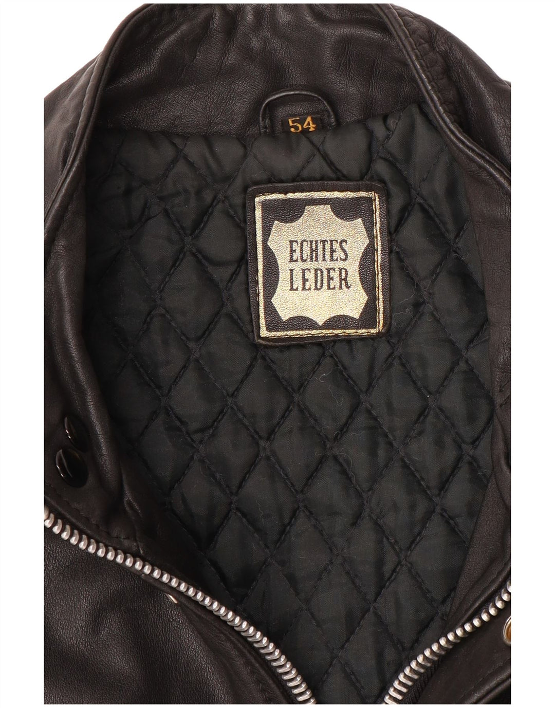 VINTAGE Mens Military Leather Jacket IT 54 2XL Black Leather