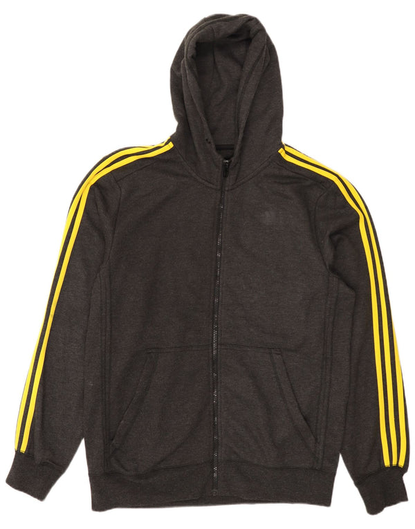 Adidas Mens Zip Hoodie Sweater Large Grey Polyester