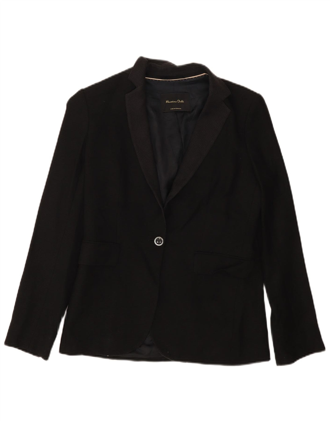MASSIMO DUTTI Womens 1 Button Blazer Jacket EU 36 XS Black Wool