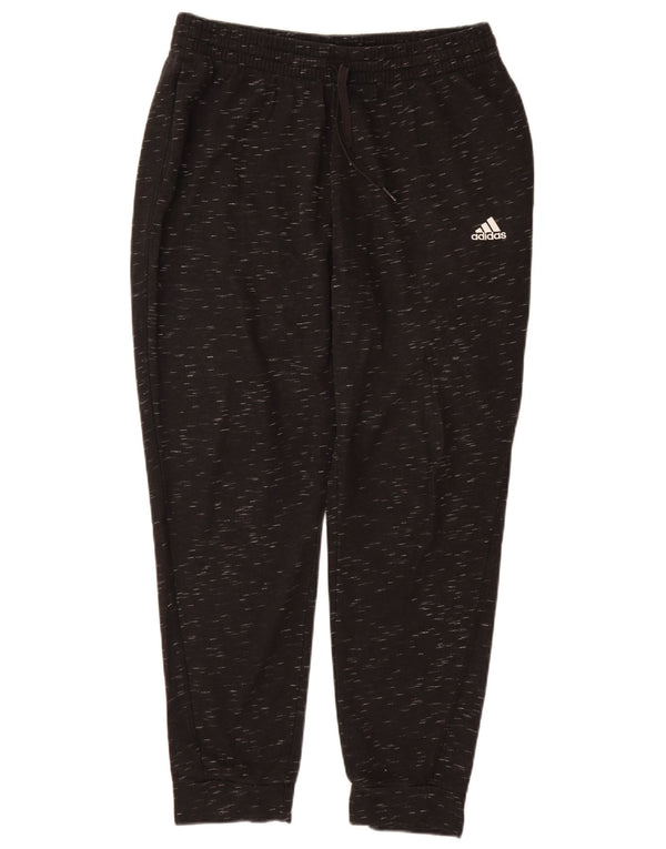 Adidas Mens Tracksuit Trousers Joggers Large  Black Flecked Cotton
