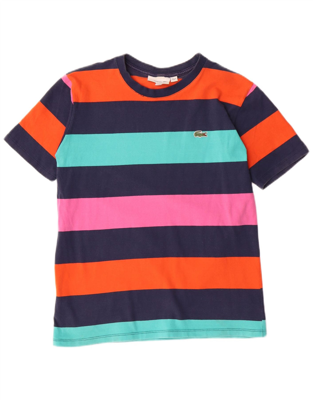 Lacoste Womens Graphic T-Shirt Top UK 14 Medium Multicoloured Striped