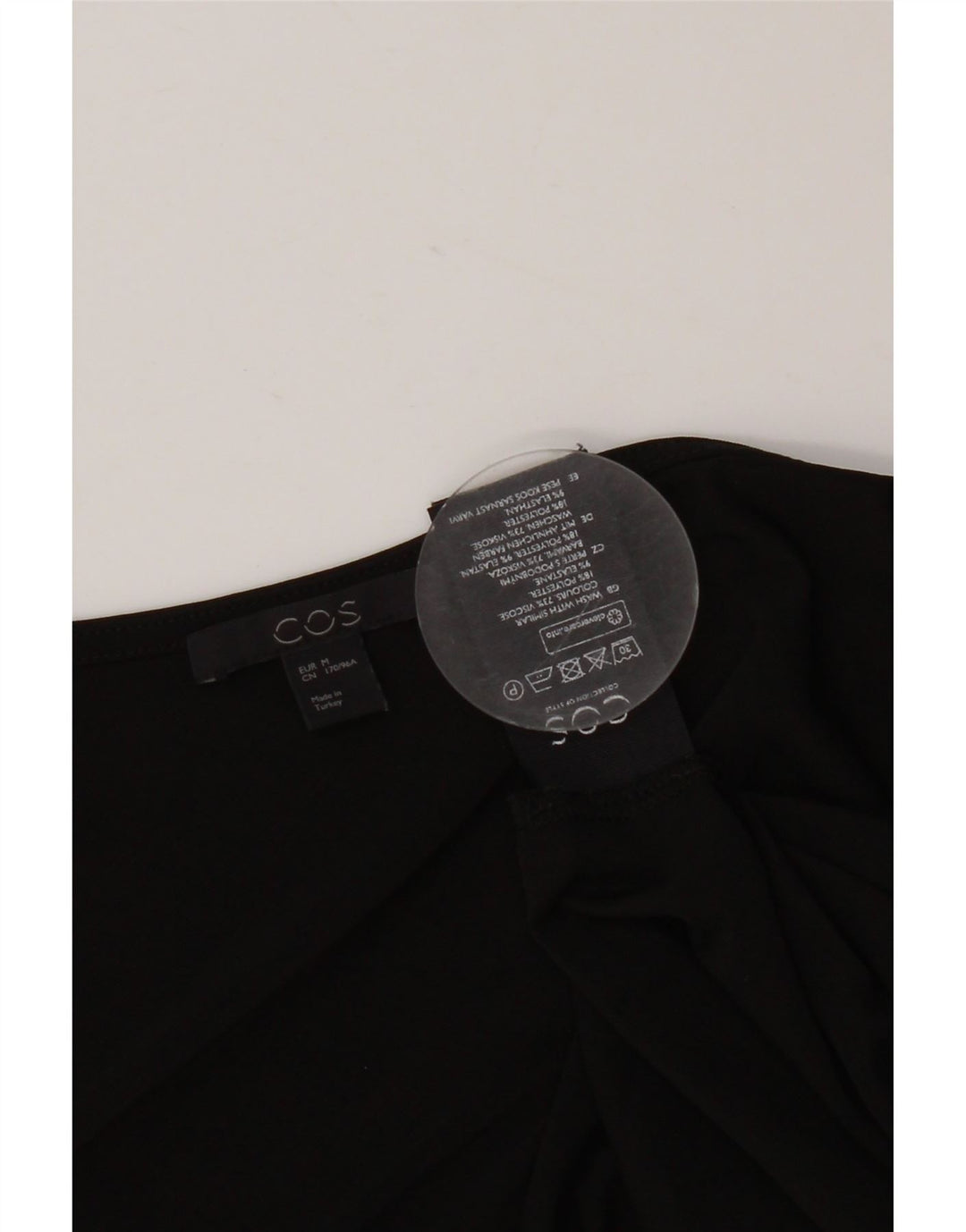 COS Womens One Shoulder Top UK 12 Medium Black Viscose