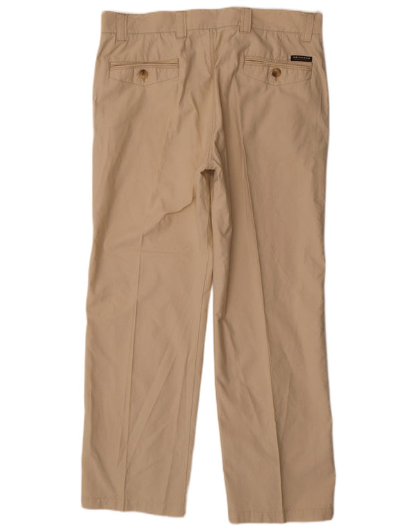 Navigare Mens Straight Casual Trousers IT 54 2XL W38 L29 Beige Cotton