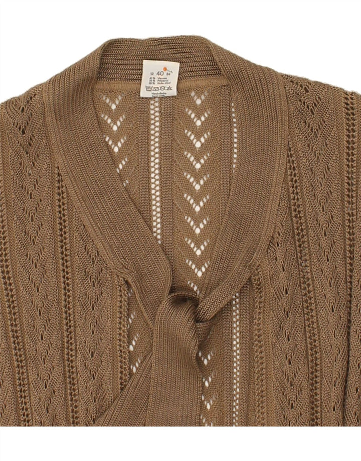 LUCIA Womens Cardigan Sweater UK 12 Medium Brown Viscose Vintage Lucia and Second-Hand Lucia from Messina Hembry 