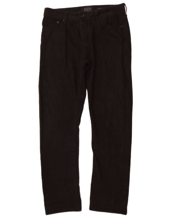 Superdry Mens Copperfill Loose Straight Jeans W36 L34 Black Cotton