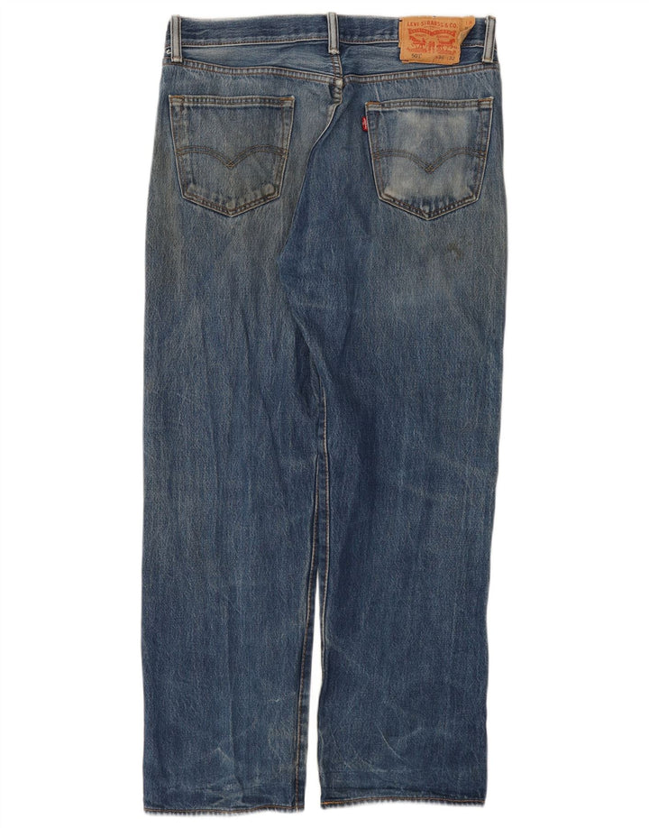Levi's Mens 501 Straight Jeans W36 L29 Blue Cotton
