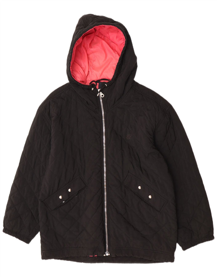 Belfe Womens Hooded Oversized Quilted Jacket IT 50 XL Black Polyester