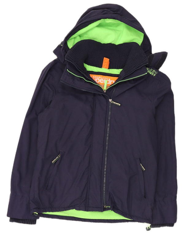 Superdry Mens Windcheater Hooded Windbreaker Jacket UK 42 XL Navy Blue