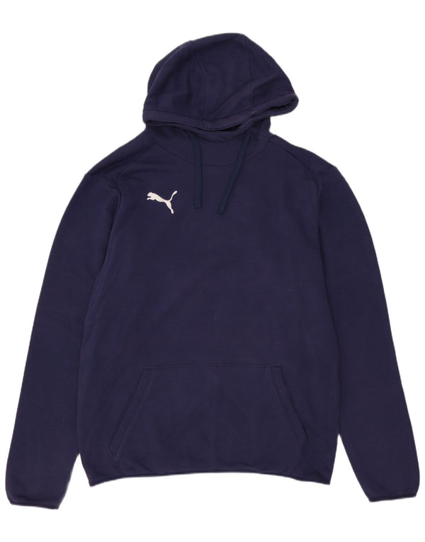 PUMA Mens Hoodie Jumper Small Navy Blue Cotton