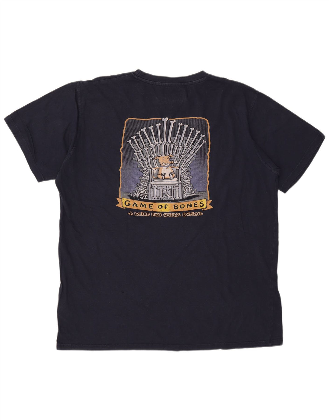 WEIRD FISH Mens Graphic T-Shirt Top 2XL Navy Blue Cotton