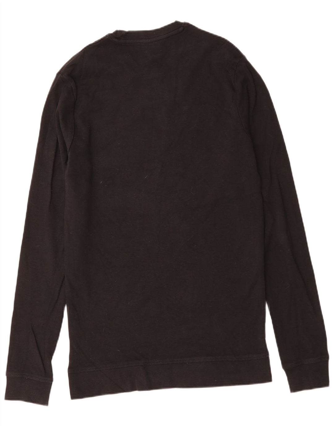 HUGO BOSS Womens Top Long Sleeve UK 14 Large Black Cotton