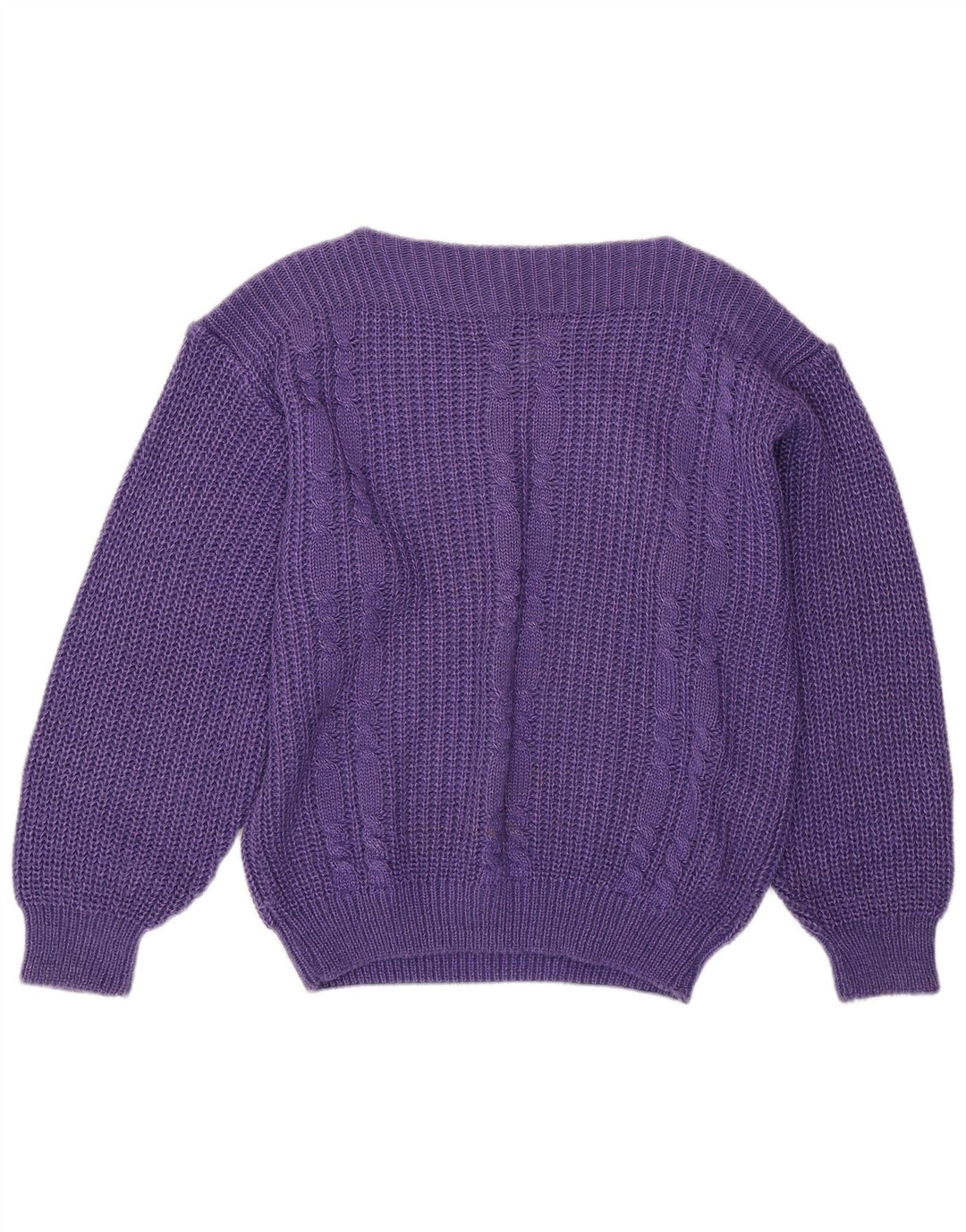 VINTAGE Womens Boat Neck Jumper Sweater EU 40/42 Medium Purple Acrylic