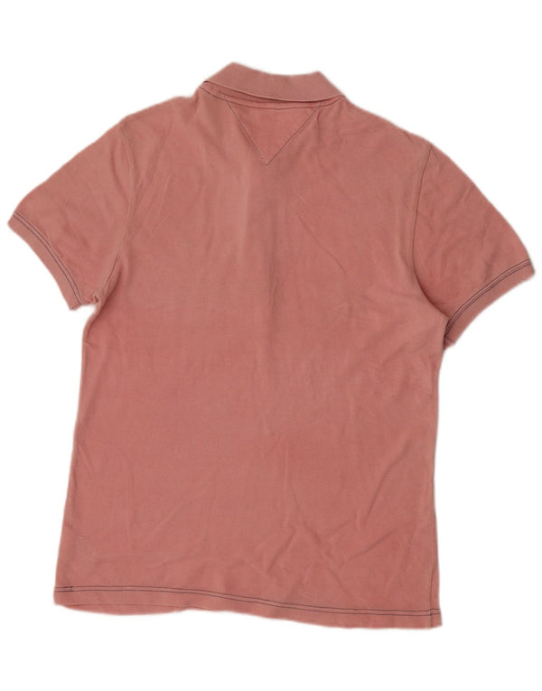 Tommy Hilfiger Mens Polo Shirt Medium Pink Cotton