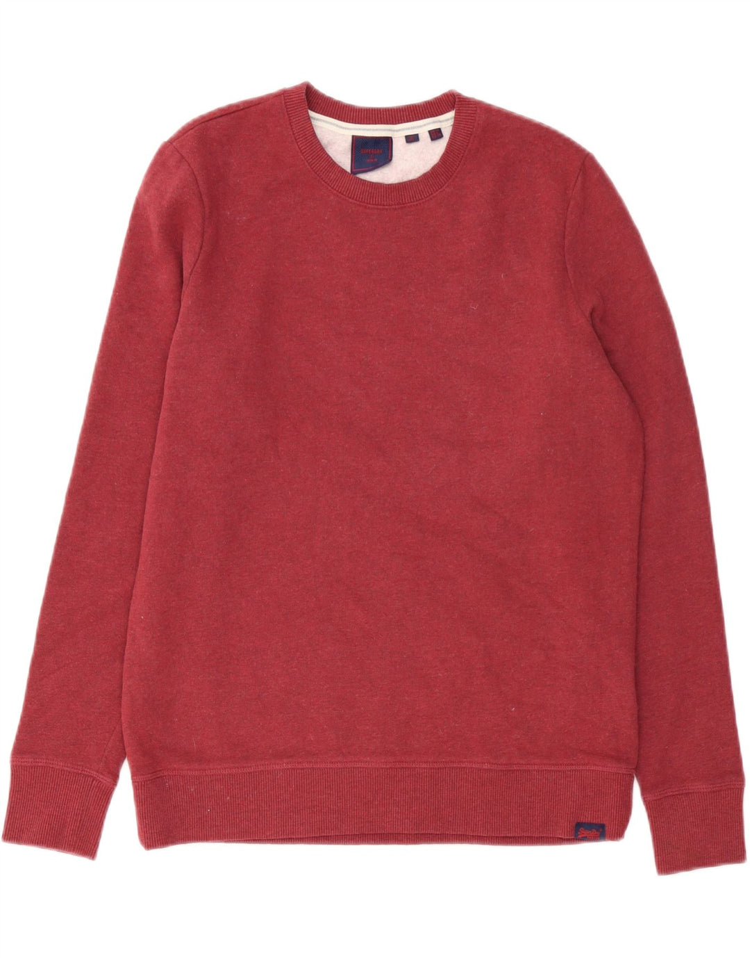 Superdry Womens Oversized Sweatshirt Jumper UK 10 Small Burgundy Cotton