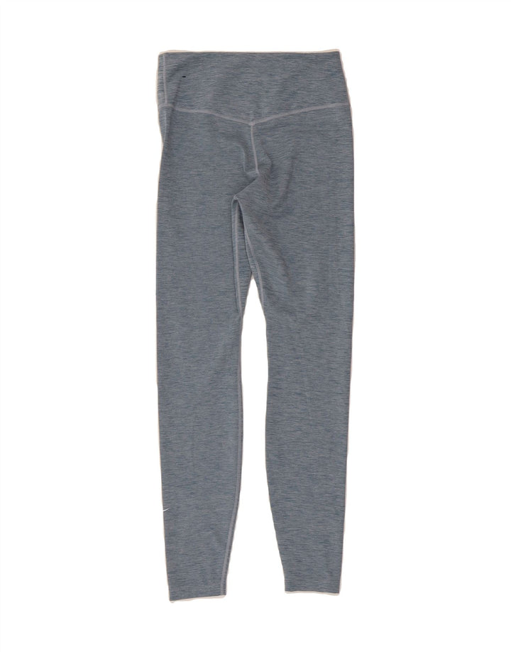 NIKE Womens Dri Fit Leggings UK 10 Small  Blue Pinstripe Polyester Vintage Nike and Second-Hand Nike from Messina Hembry 