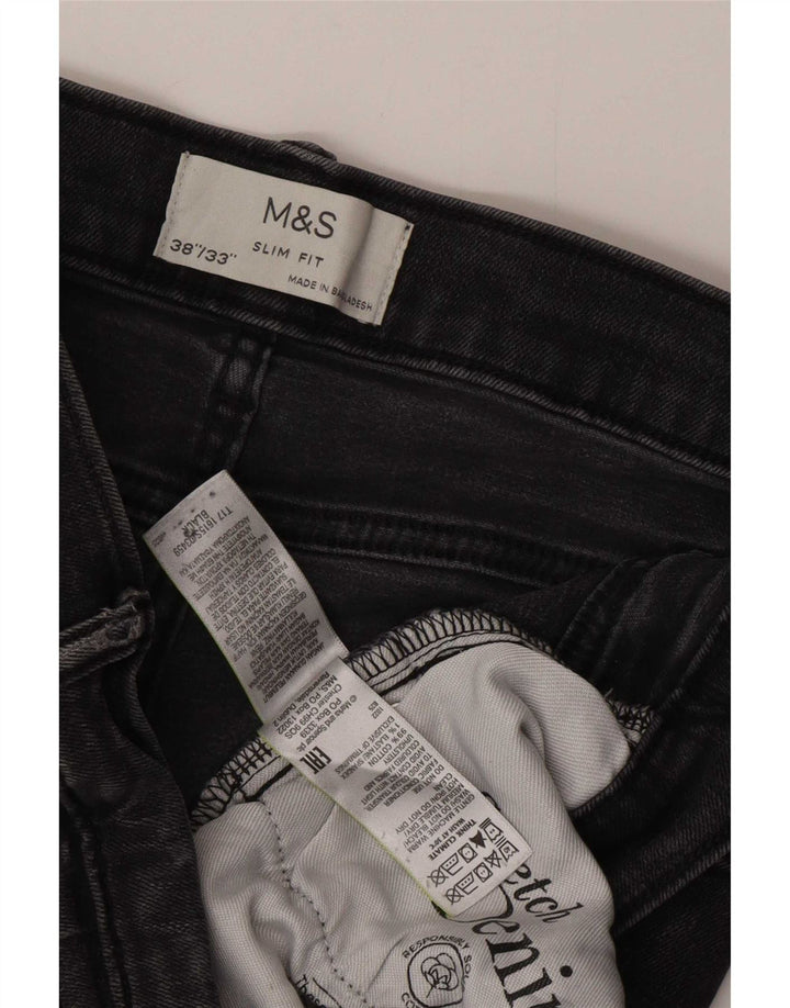 Marks & Spencer Mens Slim Jeans W38 L33 Grey Cotton