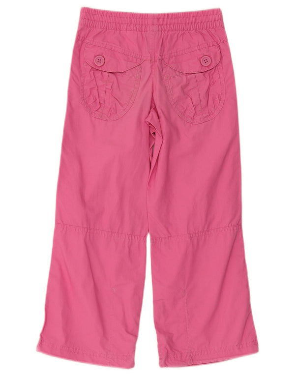 Nike Girls Wide Leg Cargo Trousers 5-6 Years Medium W22 L20 Pink Cotton