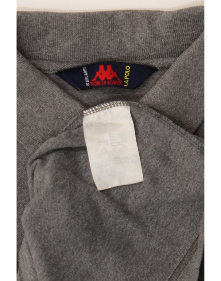 KAPPA Mens Polo Shirt 2XL Grey Cotton Vintage Kappa and Second-Hand Kappa from Messina Hembry 