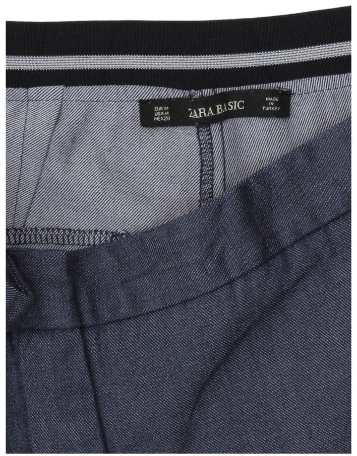 Zara Womens Tapered Chino Trousers Medium W28 L27 Blue Polyester
