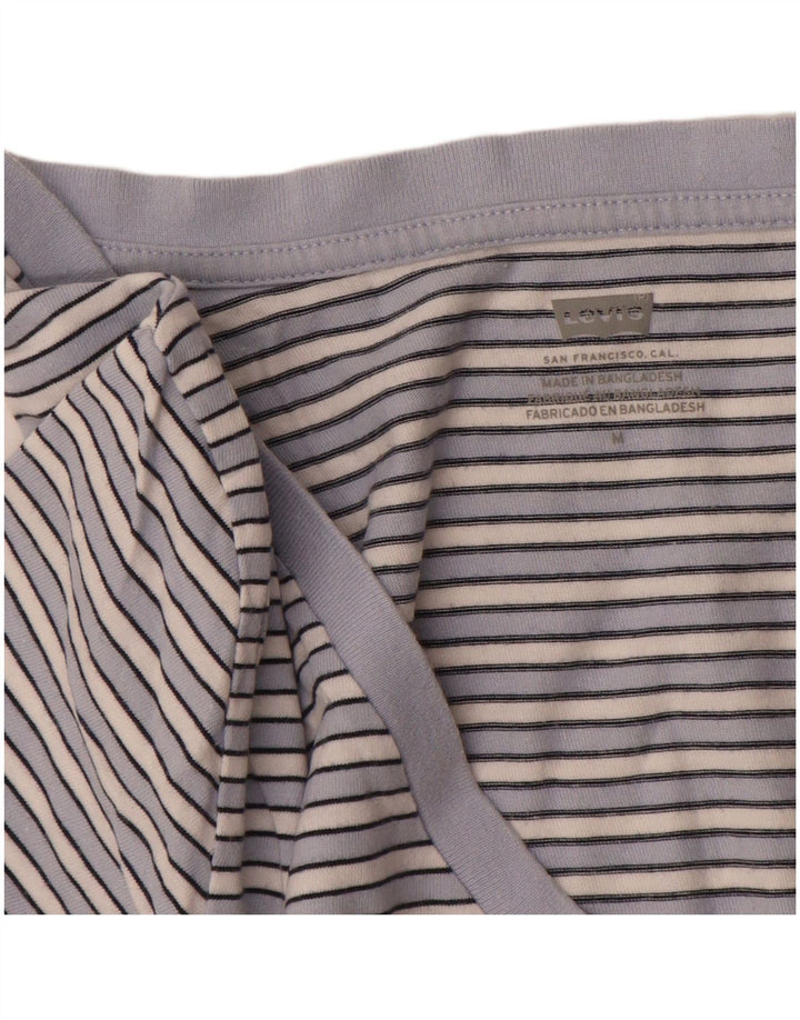 Levi's Womens T-Shirt Top UK 12 Medium Blue Striped