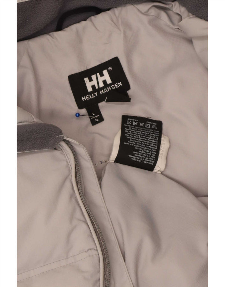 Helly Hansen Womens Padded Jacket UK 16 Large Grey Colourblock Nylon