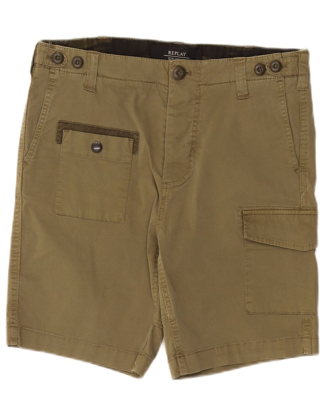 REPLAY Mens Cargo Shorts W29 Small  Khaki Cotton